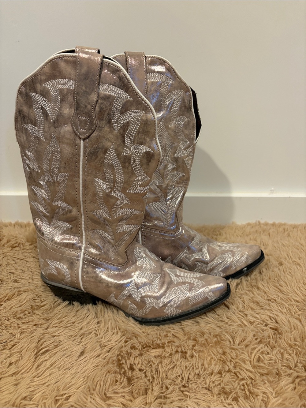 Metallic Gold Western Cowboy Boots for Women